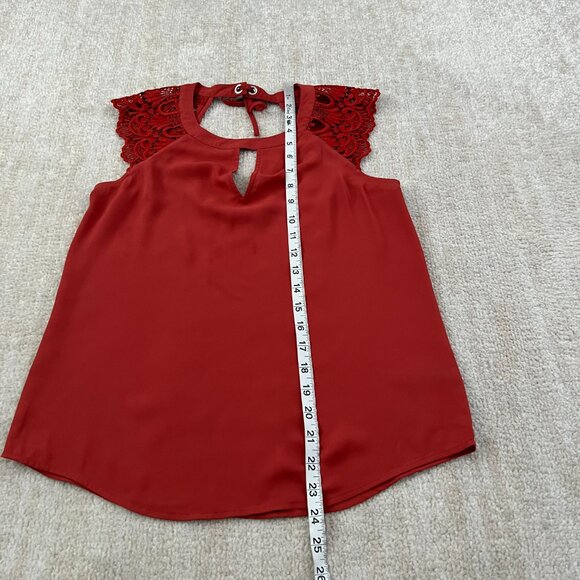 Express Lace Sleeve Low Back Flowy Boho Blouse Top XS - Picture 5 of 8